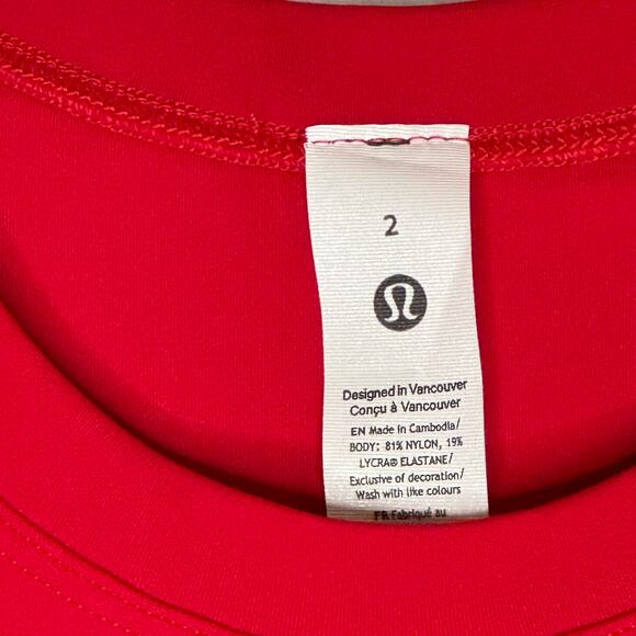 lululemon All Aligned Midi Dress Red NWT Sz 2 - Picture 4 of 6
